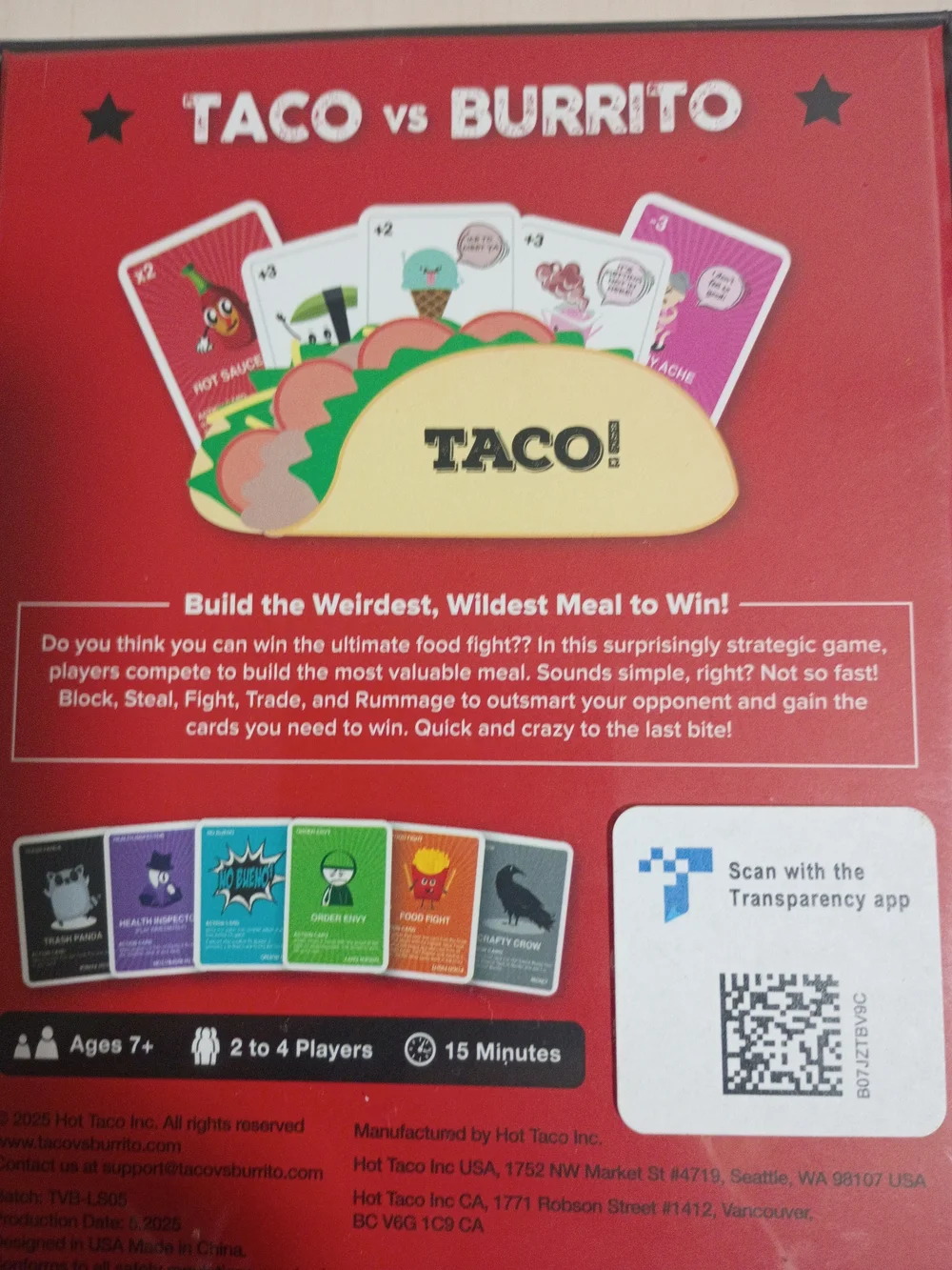 Taco vs Burrito Card Game - NEW!!
